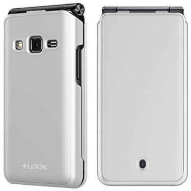 Imagem de Capa protetora rígida de proteção à prova de choque para Samsung Galaxy Folder 2 SM-G160 / SM-G160N / SM-G165N / SM-G1650 / SM-G1650W (prata)