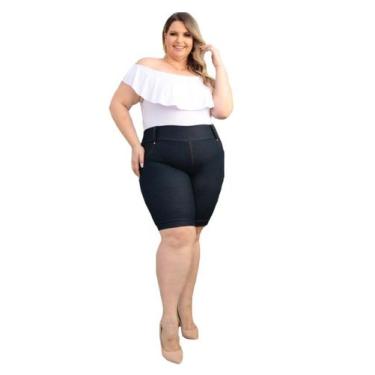 Imagem de Bermuda feminina cotton plus size com elastano sku:bc10 - R.S MODAS, A