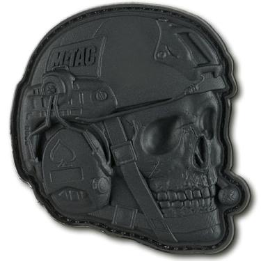 Imagem de M-Tac Remendos de moral PVC 3D - Remendos táticos de crânio de operador para colete, mochilas, chapéus - Patch militar tático com suporte de gancho (preto)