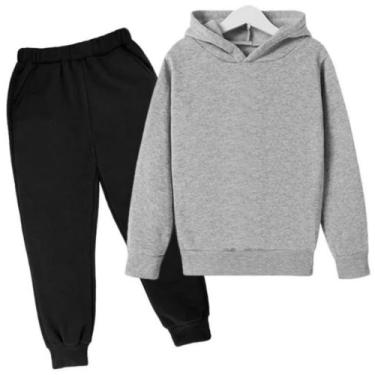 Imagem de Conjunto Moletom flanelado Infantil Kids Juvenil unissex Blusa Com Cap
