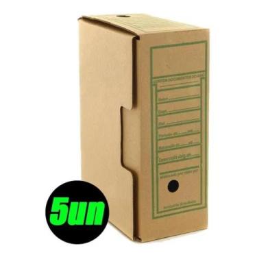 Imagem de Caixa Arquivo Morto Papelão Kraft Tamanho Oficio C/ 5 unidades - Loja 