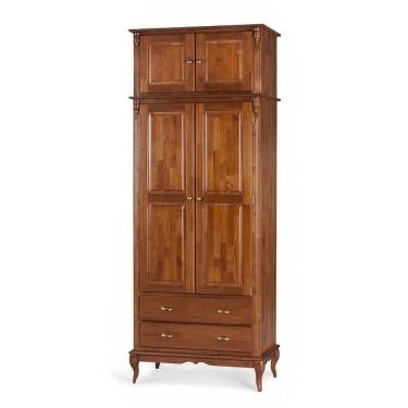 Imagem de Roupeiro 2 Portas E 2 Gavetas Com Maleiro Hannover M560837 Cor Imbuia - Verniz