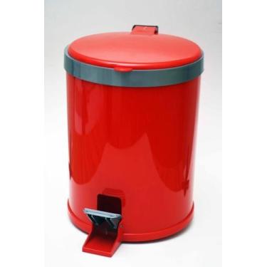 Imagem de Lixeira Cozinha Pedal 12 Litros De Plástico (pp) Versátil - Viel, Verm