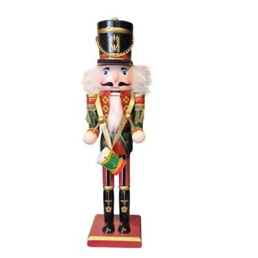 Imagem de Quebra-nozes soldado em madeira com tambor vn/vm/vd 30cm - TodaTreco