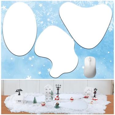 Imagem de Wesiti 3 acessórios grandes para decoração de paisagem de lago com espelho de vila natalina de 25 cm, decoração de mesa, decoração de lagoa de gelo para férias de Natal (estilo 2)