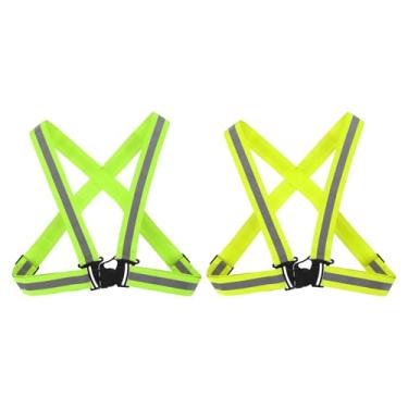 Imagem de PATIKIL Colete de corrida refletivo ajustável, pacote com 2 tiras refletivas de alta visibilidade para todas as idades para corrida noturna, corrida, ciclismo, motocicleta, passeio, cachorro,