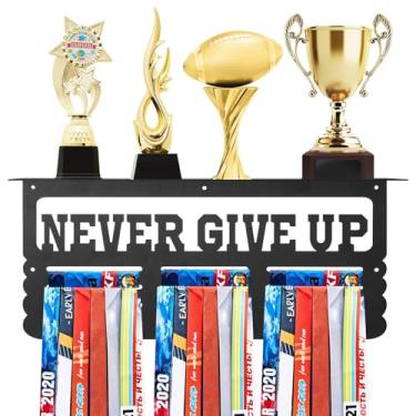 Imagem de Moxweyeni Expositor de cabide de medalha, prateleira de exibição de troféus e medalhas de metal, suporte para exibição de medalhas para prêmios ou fitas, exibição de medalhas para suporte de parede