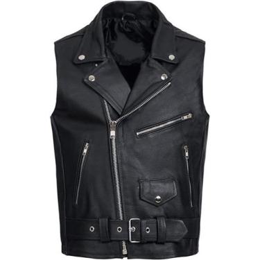 Imagem de Colete Couro Legítimo Bovino Perfecto Moto Club Motoqueiro - Gresco, P