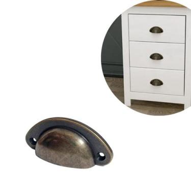 Imagem de Kit 14 Puxador Concha Rustico  P/ Gavetas Armários Móveis - Compras Fá