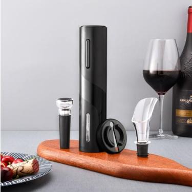 Imagem de Abridor de Vinho ELetrico Saca Rolhas Automatico Gourmet Kit 4 Peças -