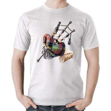 Imagem de Camiseta Algodão Gaita de Foles - Foca na Moda, Branco, G