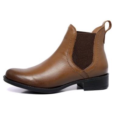 Imagem de Bota Feminina Cano Curto Bonita Country Com Elástico Couro Mod.1900 - 