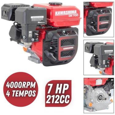Imagem de Motor Estacionário Robusto Kawashima GE700 À Gasolina 212cc 4T 7HP Com