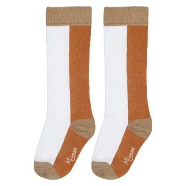 Imagem de Meia 3/4 Cano Alto Bicolor Marrom Infantil e Adulto - Miimos, P