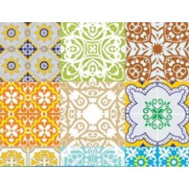 Imagem de Papel de Parede Para Banheiro Cozinha Lavável e Impermeável Azulejo Po