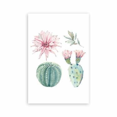 Imagem de Placa Decorativa Cacto Floridos MDF 20x30cm - Quartinhos