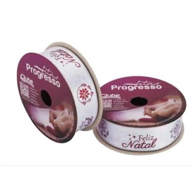 Imagem de Fita de Cetim 22mm COR 871 Frase Feliz Natal 10 mts Fitas Progresso - 