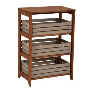 Imagem de Estante Cantina 3 GV Marrom e Cinza - Mobly