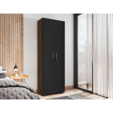 Imagem de Estante 5 Prateleiras Livreiro Cor Avelã Com Portas Grandes - Móveis L