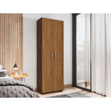 Imagem de Estante 5 Prateleiras Livreiro Cor Avelã Com Portas Grandes - Móveis L