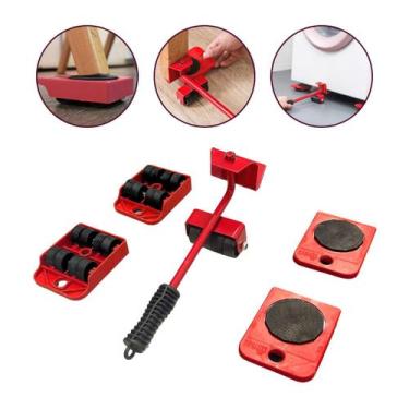 Imagem de Kit Movedor de Móveis Pesados 5 em 1 Rodinha Levantador para Transport
