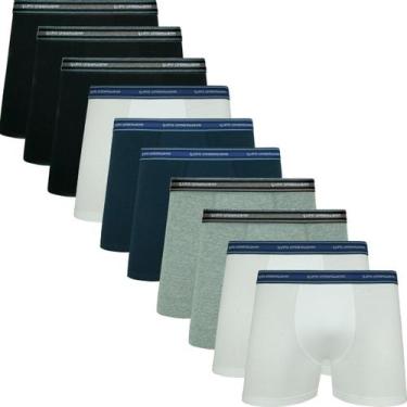 Imagem de Kit Com 10 Cuecas Boxer Box Original Lupo De Algodão Cotton Com Elasta