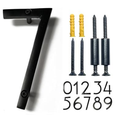 Imagem de Números de endereço da casa de sombra NACH HH-SDW6-ALM, 7, Black Aluminum, Number 7, 1