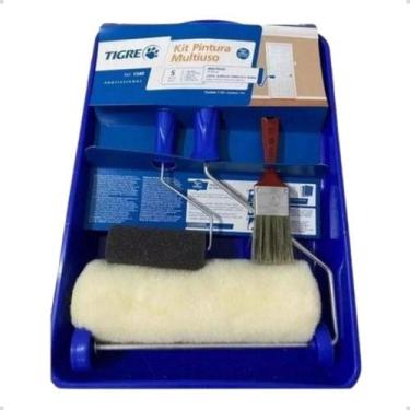 Imagem de Kit Pintura Tigre Multiuso 5 Pecas Rolo Pincel Bandeja 1540