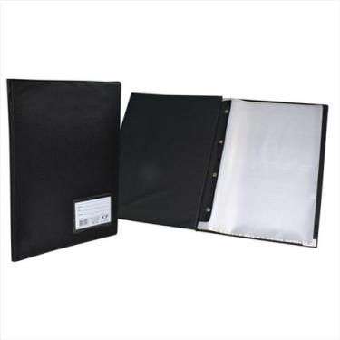 Imagem de Pasta catálogo Acp A3 com visor com 50 plásticos preto