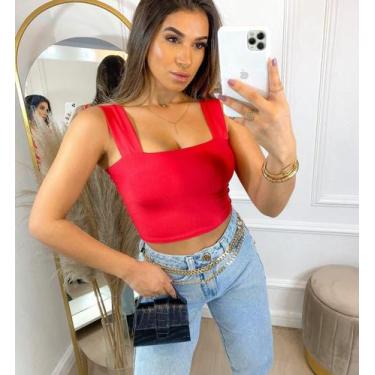 Imagem de Cropped Suplex Com Bojo Feminino - TLT, Único, Feminino, Vermelho