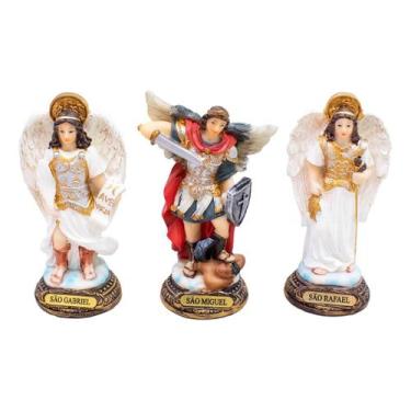 Imagem de Kit Trio Três 3 Arcanjos Pequenos Em Resina - 10.5cm  - Minas de Prese