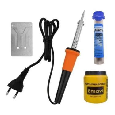 Imagem de Kit Ferro De Solda Profissional 40w Estanho E Pasta De Solda - Eda,  1