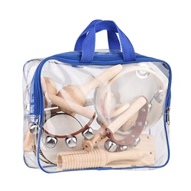 Imagem de Kit de Instrumentos Musicais de Percussão Infantil, 13 Peças de Instrumentos de Madeira Com Bolsa de Transporte, Conjunto de Brinquedos Educativos para Aprendizagem Precoce