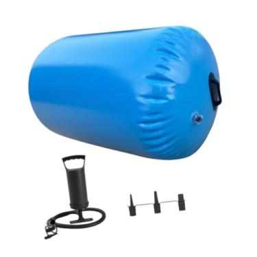 Imagem de oshhni Esteira de ginástica inflável, barril de ar para ginástica, mulheres, costas, treinamento, rolo de ginástica para coordenação corporal, Azul