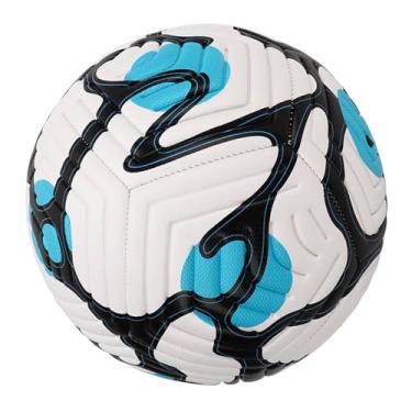 Imagem de Bola de futebol unissex nº 5 para treinamento de adultos, tamanho padrão para jogos e prática Exterior de PU para maior aderência, salto ideal, design aerodinâmico cor azul (Azul)