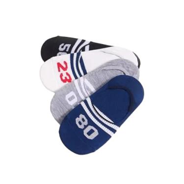 Imagem de chanstore Meias curtas para estudantes primavera e verão cor sólida tipo barco respirável invisível meias digitais semiocultas tipo 5 pares/bolsa