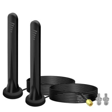 Imagem de WIKNOW Antena 5G LTE Band 15dBi SMA TS9 Omnidirecional Externa com Base Magnética 4G Booster de Sinal Omnidirecional com Cabo RG174, Antena WiFi para/roteador 4G/5G/GSM/GPRS - 2 Peças