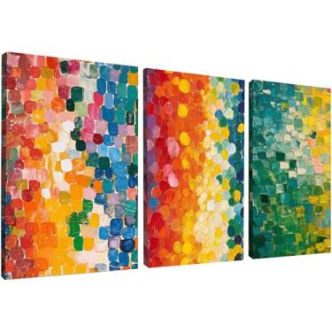 Imagem de Kit 3 Quadros Decorativos Canvas 40x50 cm, Abstrato, Arte Para Quarto, Sala, Corredor
