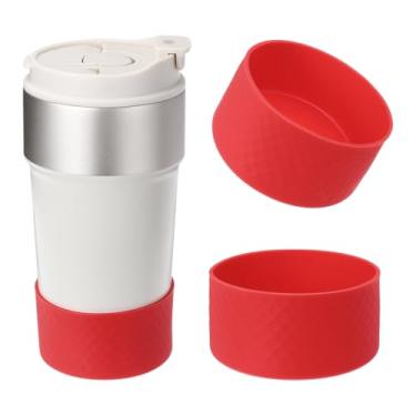 Imagem de PATIKIL Bota de silicone para garrafa de água, 2 peças, mangas protetoras de garrafa de água de 7,5 cm, 340 a 680 g, capa inferior antiderrapante, acessório protetor para garrafas de água esportivas,