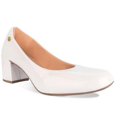 Imagem de Sapato Scarpin Feminino Bico Quadrado Fashion - RHN SHOES, Branco, 35
