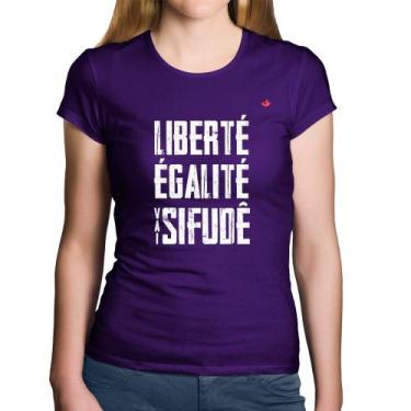Imagem de Baby Look Algodão Liberté, Égalité, Vai sifudê - Foca na Moda, Roxo, G