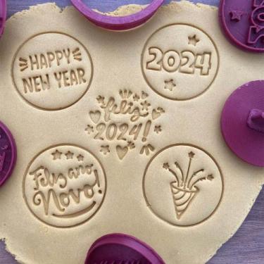 Imagem de Kit 5 Modelos Ano Novo Happy New Year Ano Novo Fogos - DOCE IMPRESSO, 