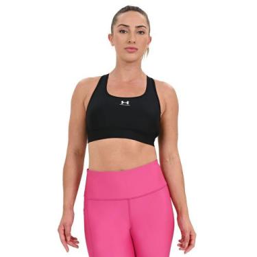 Imagem de Top de Treino Feminino Under Armour HeatGear Mid Sem Bojo, Preto, GG