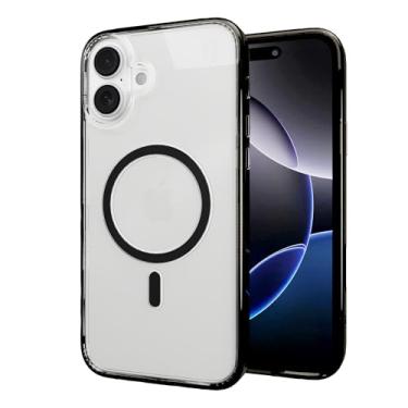 Imagem de cellhelmet Capa Magnitude projetada para iPhone 16 Plus em preto ônix [compatível com MagSafe] Certificado de teste de queda de 3 metros | Durável à prova de choque e queda | Como visto no Shark Tank