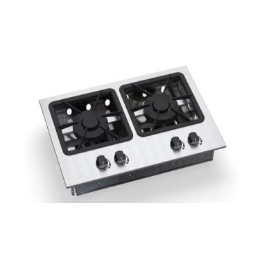 Imagem de Fogão Cooktop Industrial 2 Bocas Em Inox Queimador Duplo 27x27 - Lider