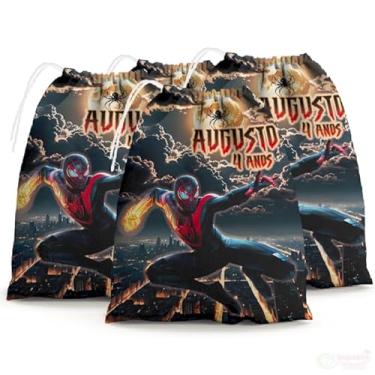 Imagem de Sacolinhas Surpresa Personalizada Tecido Super Heroi Miles Morales (Sacolinhas 15x20, Unidades, 20)