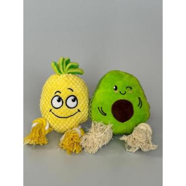 Imagem de Brinquedo Pet Pelúcia Para Cachorro com Som (Abacaxi ou Abacate) - Dou