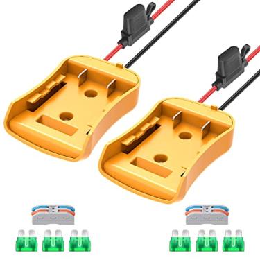 Imagem de CHoiKWong 2 Packs Power Wheel Adapter for Dewalt 20V Battery Adapter Power Wheels Battery Converter Kit with Fuses & Wire Terminals, 12AWG Wire, Power Connector for DIY Rc Car Toys, Robotics