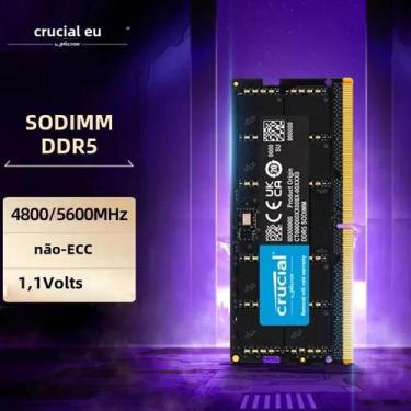 Imagem de Memória RAM Crucial para Notebook - 32GB, 16GB DDR5 4800MHz/5600MHz (1