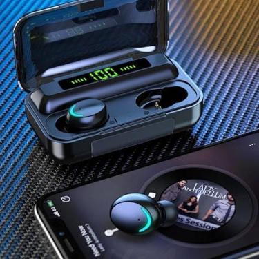 Imagem de Fone de Ouvido Bluetooth 5.0, TWS M30, Display LCD, Sem Fio, Preto